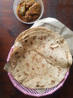 Home-made four Chapatis by Uswa Delight were served to WordPress freelancer via Foodpanda on Thursday, 1 February 2024, at The e-Earn PITB Co-Workspace in Faisalabad.