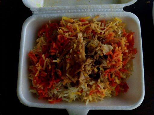 Home-made Chicken Pulao by Uswa Delight was served to WordPress freelancer via Foodpanda on Friday, 16 February 2024, at The e-Earn PITB Co-Workspace Faisalabad.