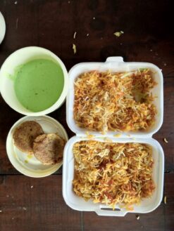 Home-made Chicken Biryani by Uswa Delight was served to WordPress freelancer via Foodpanda on Monday, February 5, 2024, at The e-Earn PITB Co-Workspace Faisalabad.