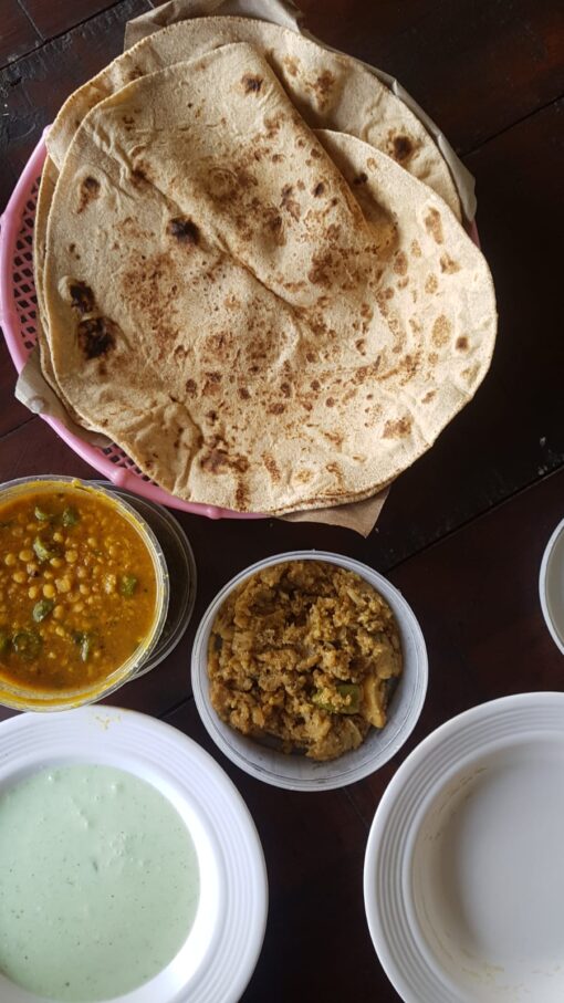 Home-made two Chapatis by Uswa Delight were served to WordPress freelancer via Foodpanda on Wednesday, 7 February 2024, at The e-Earn PITB Co-Workspace in Faisalabad.